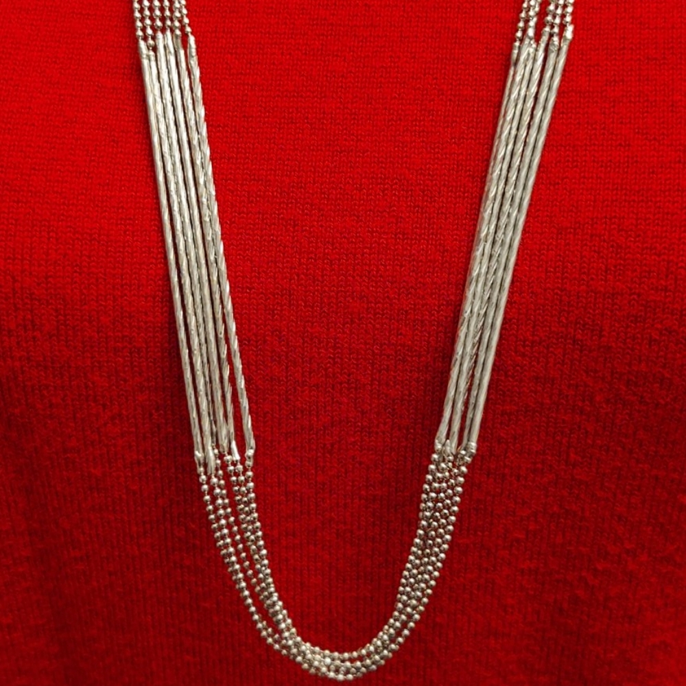 Set of (2) | Vintage Silvertone Fashion Necklace - Picture 7 of 8